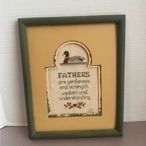 Cross Stitched Father's Quote Wall Art